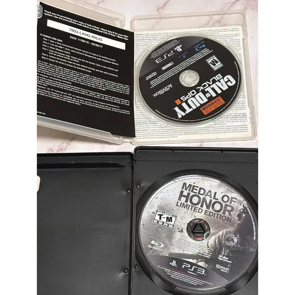 Lot of 2 Play Station 3 PS3 Games Call Duty Black Ops 3 Medal Honor Limited Ed
